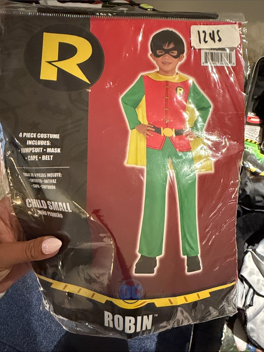 Kids robin Superhero Costume - Green, Red & Yellow